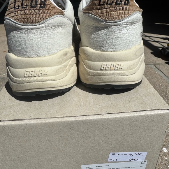 Golden Goose Running Sole — White and Gold Star Sneakers - Picture 3 of 8